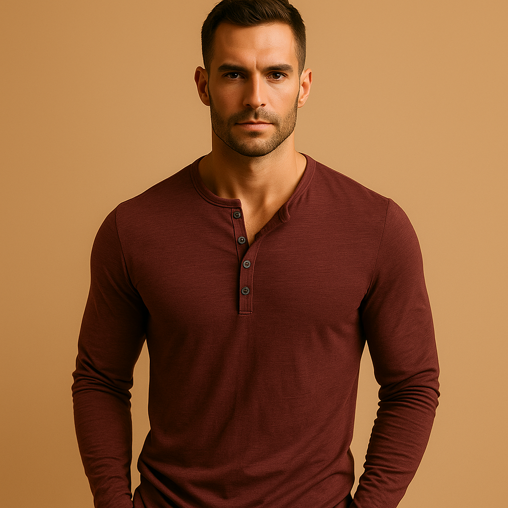 Classic long sleeve button-up shirt with versatile design for men | Julian