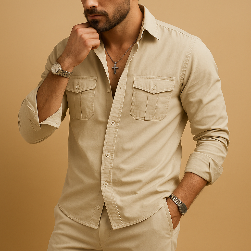 Classic shirt with lapel collar for men | Sebas
