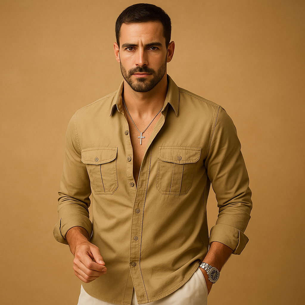 Classic shirt with lapel collar for men | Sebas
