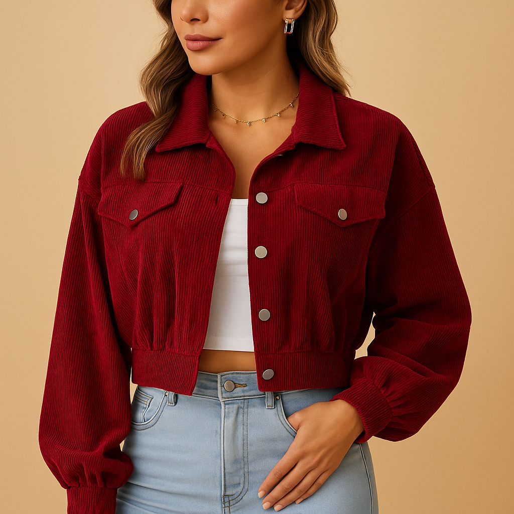 Corduroy cropped jacket for women | Felicity