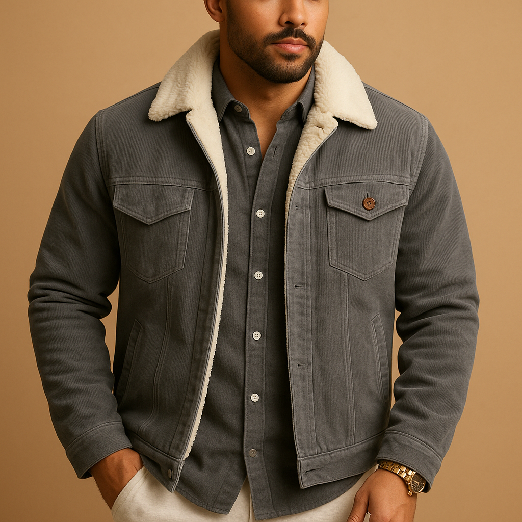 Corduroy jacket with modern slim fit for men | Elliott