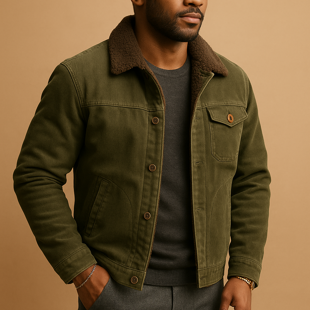 Corduroy jacket with modern slim fit for men | Elliott