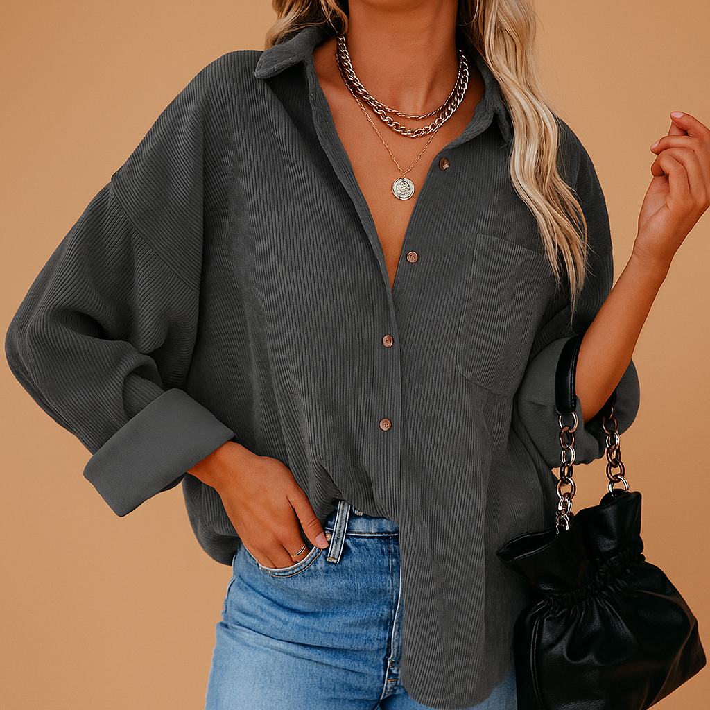 Corduroy knit jacket for women | Rubyna