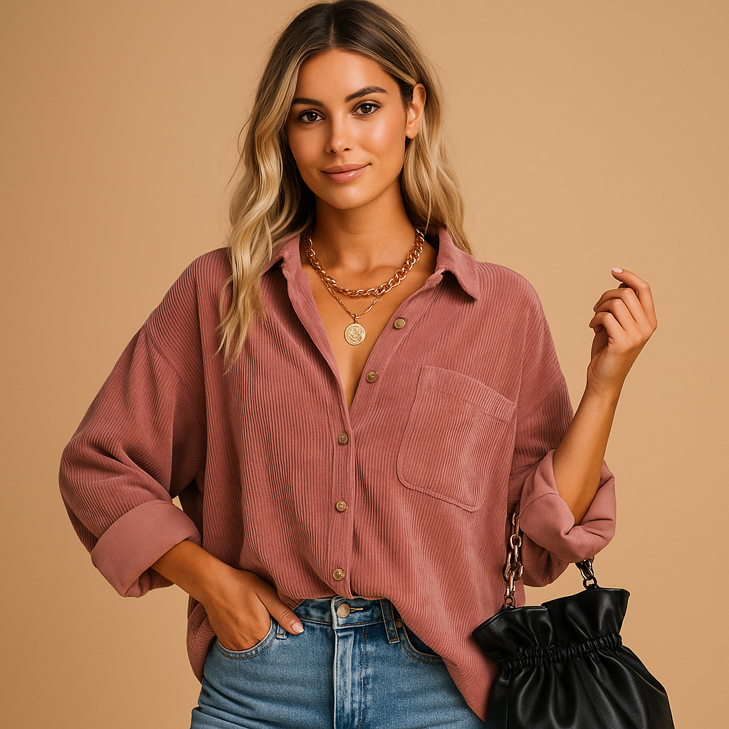 Corduroy knit jacket for women | Rubyna