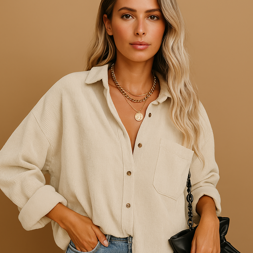 Corduroy knit jacket for women | Rubyna