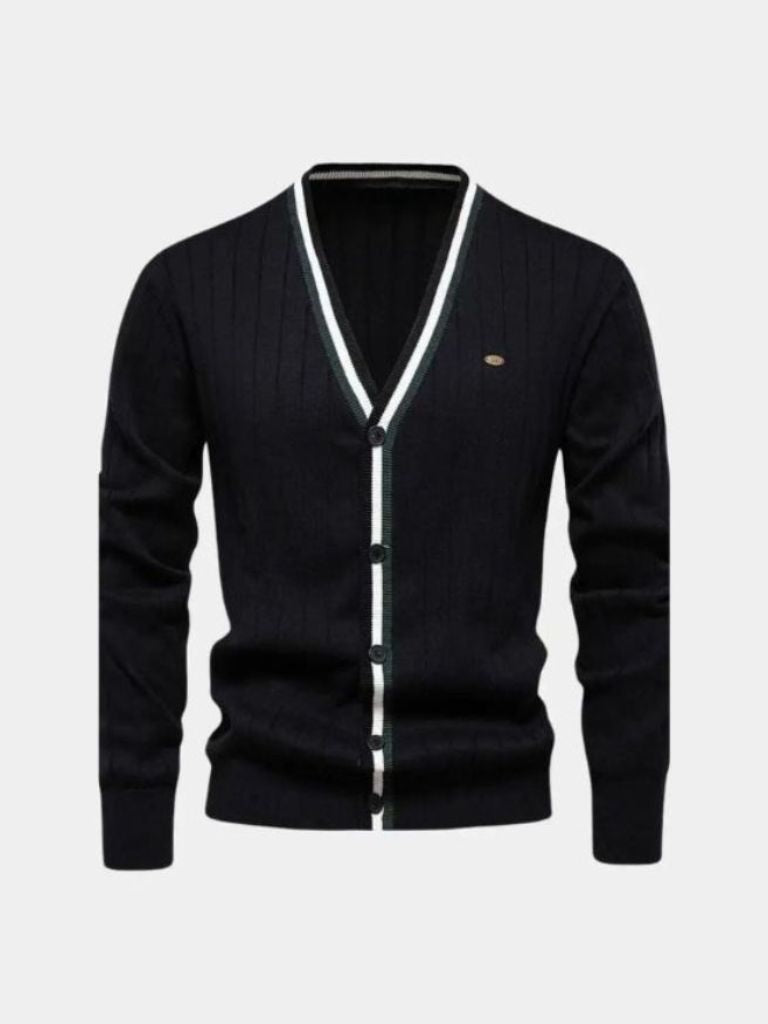 Cotton Button-Up Cardigan Sweater for Men