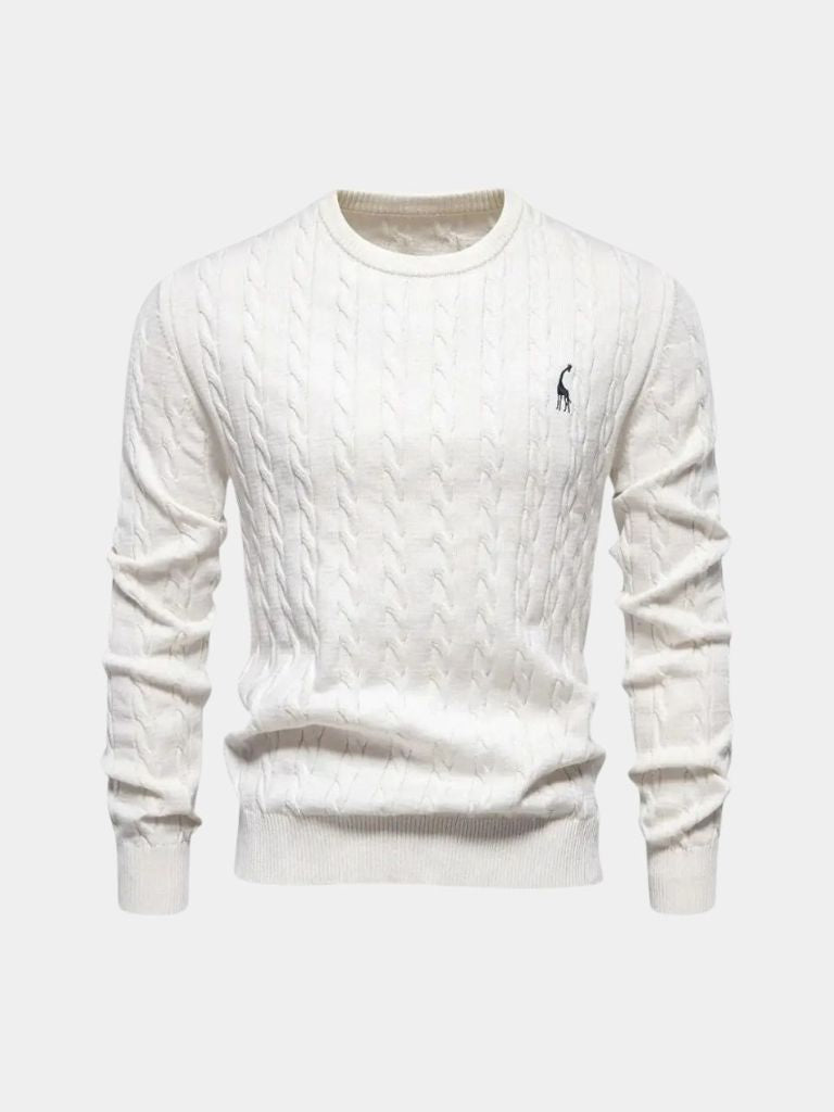 Cotton Crew Neck Pullover Sweater for Men