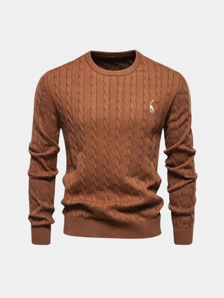 Cotton Crew Neck Pullover Sweater for Men