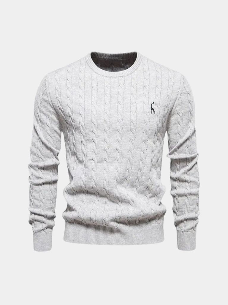 Cotton Crew Neck Pullover Sweater for Men