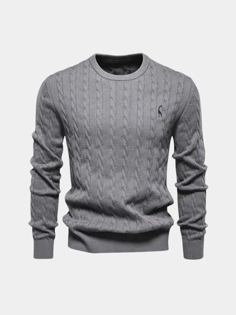 Cotton Crew Neck Pullover Sweater for Men