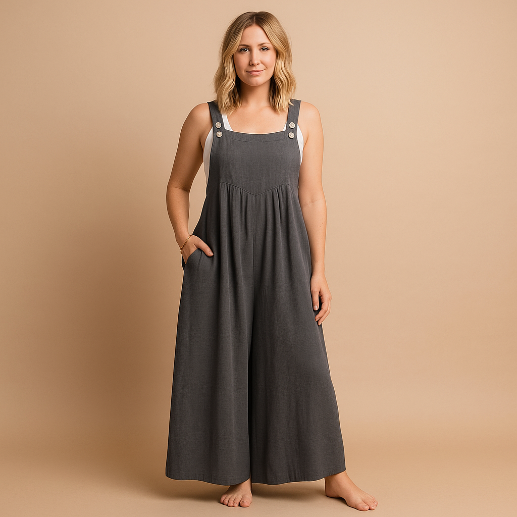 Cotton relaxed-fit dungaree jumpsuit for women | Alona
