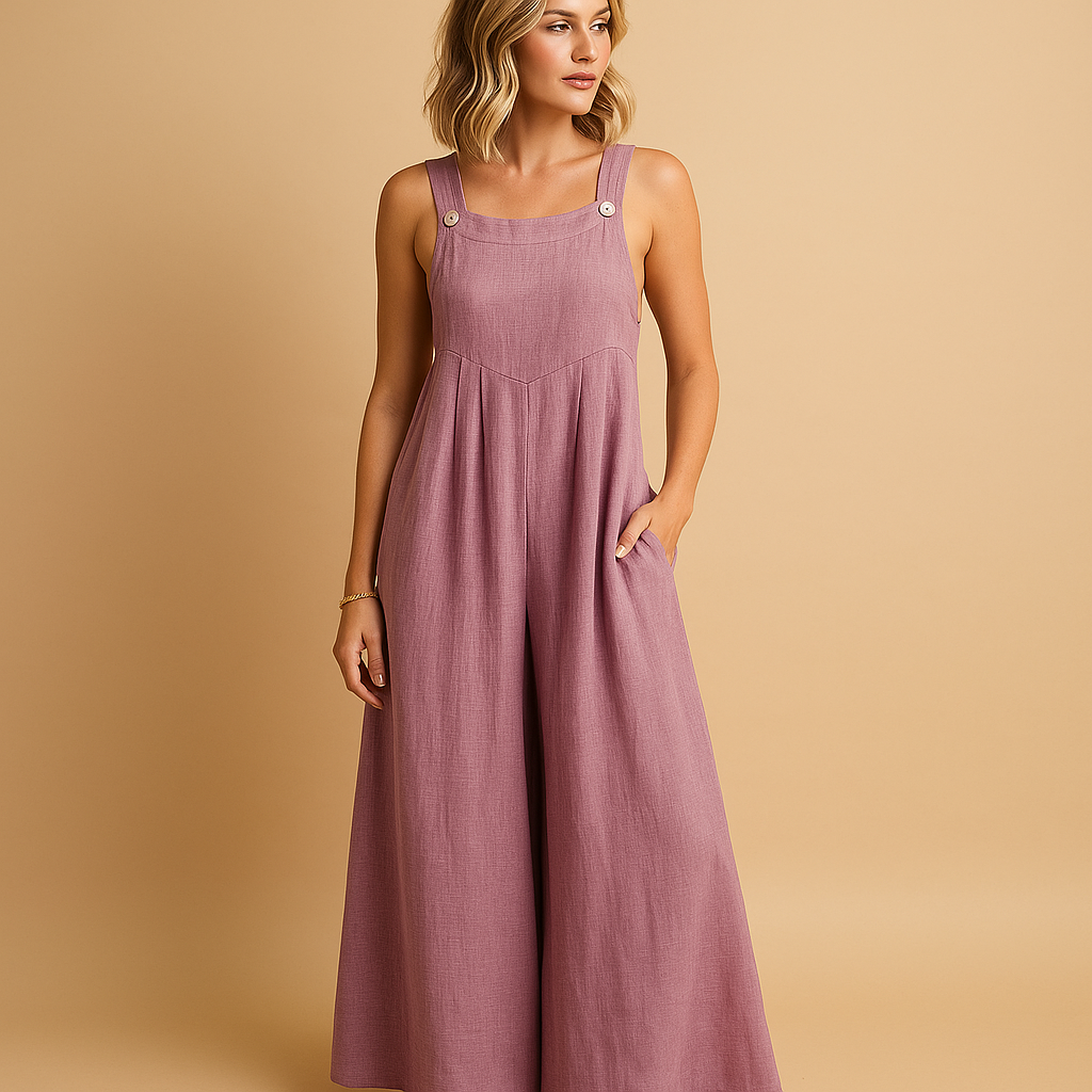 Cotton relaxed-fit dungaree jumpsuit for women | Alona
