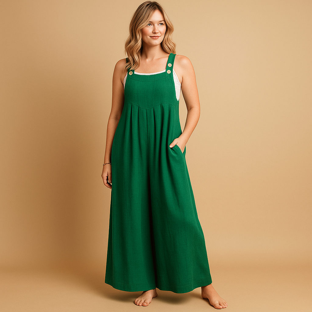 Cotton relaxed-fit dungaree jumpsuit for women | Alona
