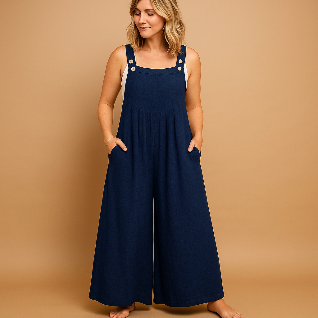 Cotton relaxed-fit dungaree jumpsuit for women | Alona