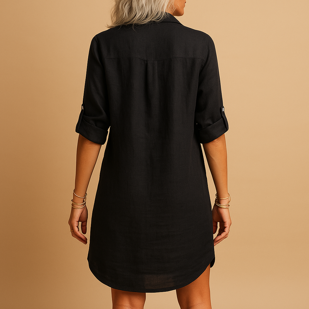 Cotton shirt dress with tailored fit for women | Marlowe