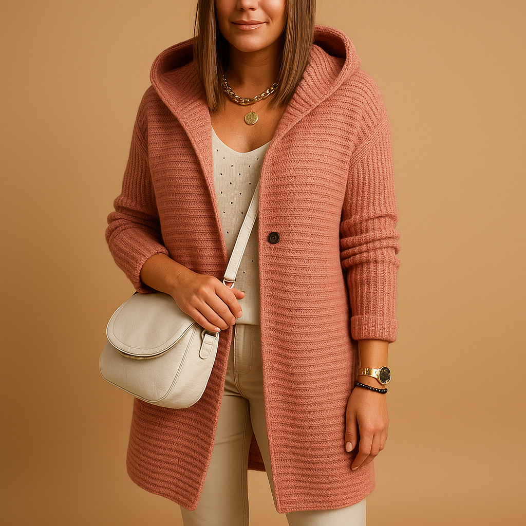 Cozy open-front knit cardigan for women | Elara