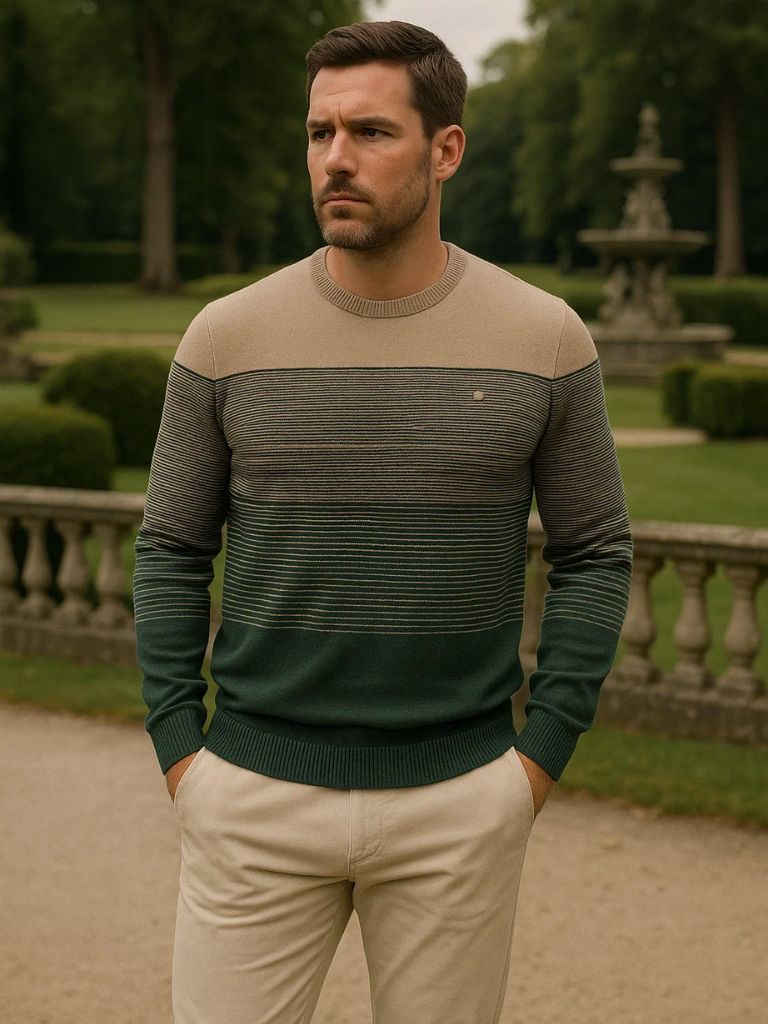 Crew Neck Knitwear Knit Pullover Sweater Jumper for Men