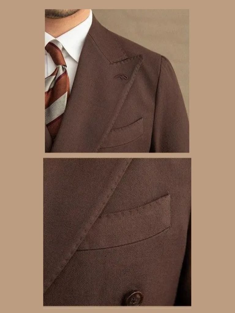 Dark Brown Garbadine Suit for Men
