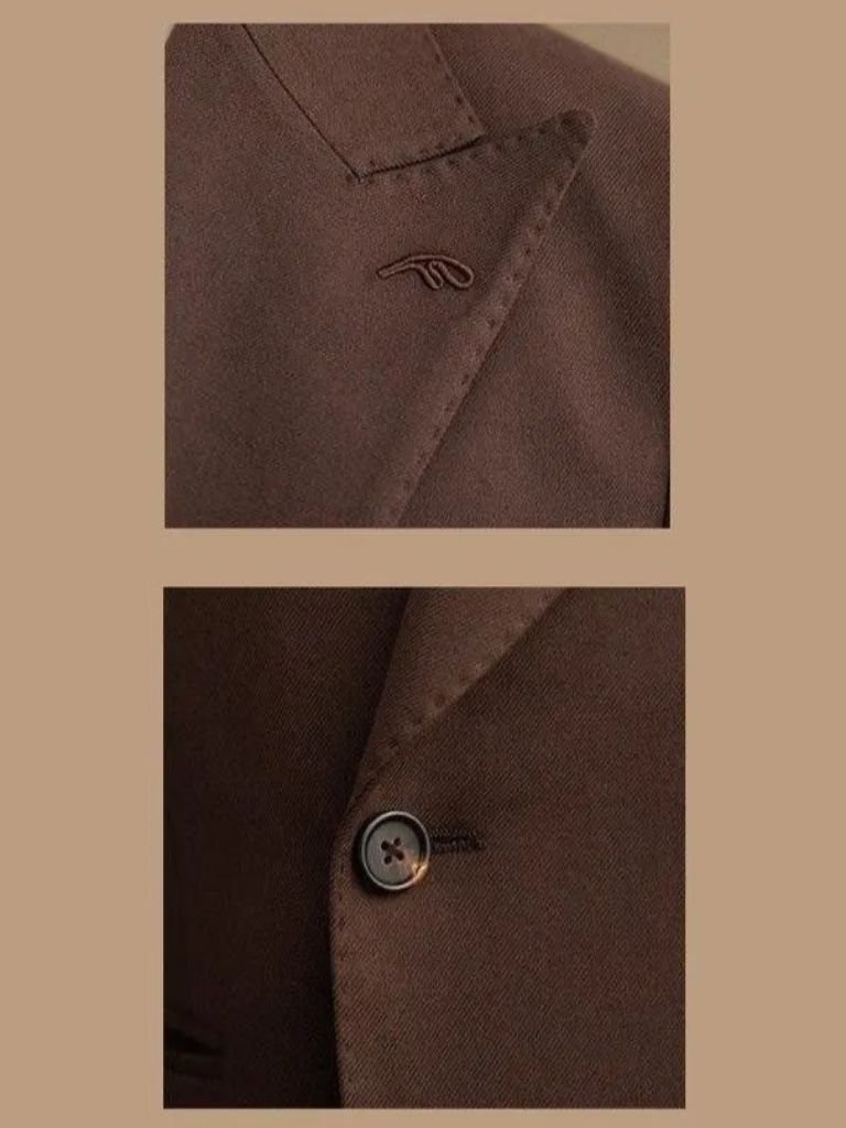 Dark Brown Garbadine Suit for Men