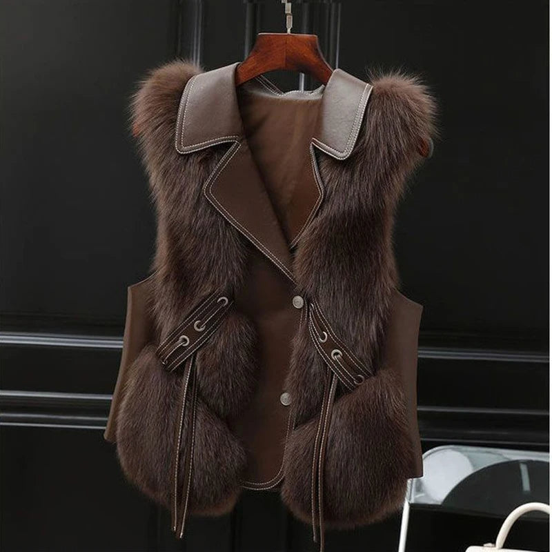 Rosella Stylish faux fur vest for women
