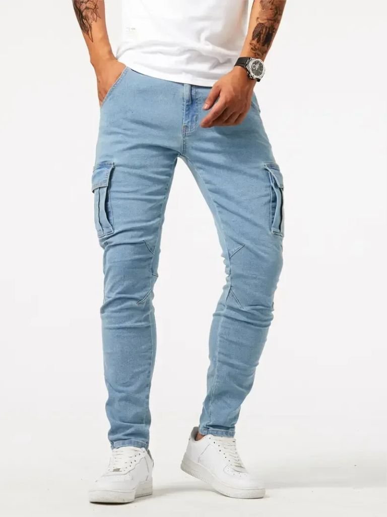 Denim Jeans Cargo Trousers for Men