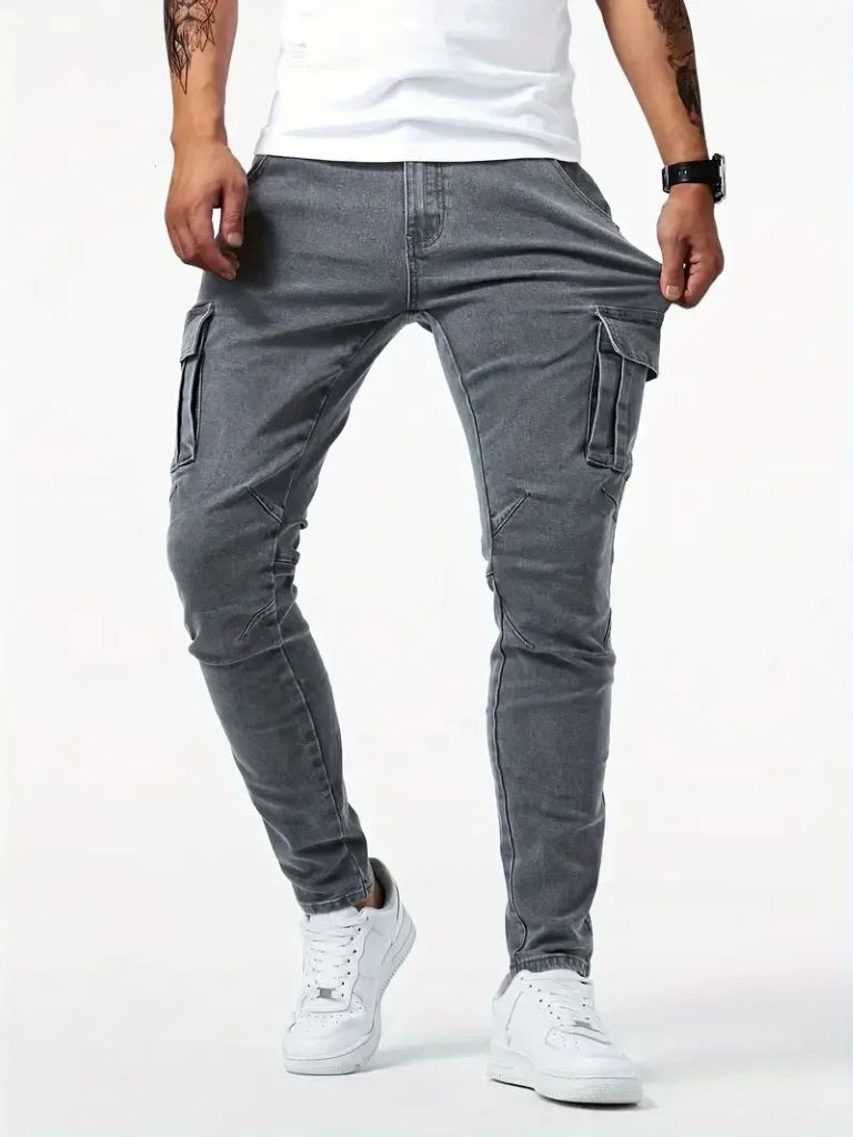 Denim Jeans Cargo Trousers for Men