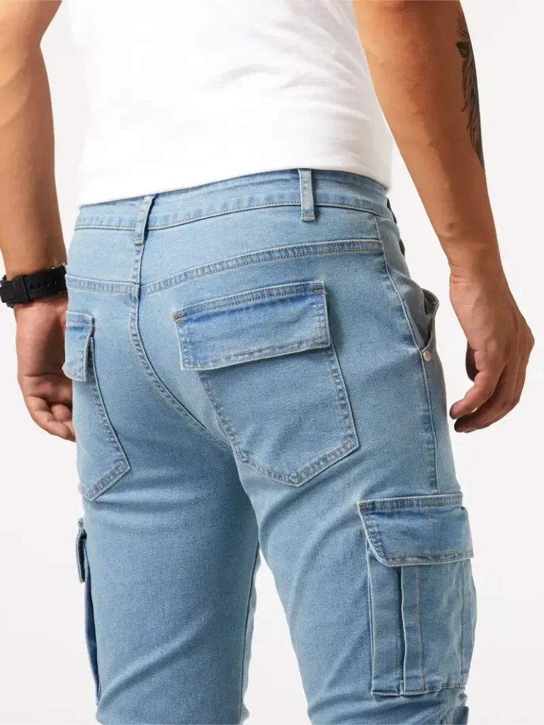 Denim Jeans Cargo Trousers for Men
