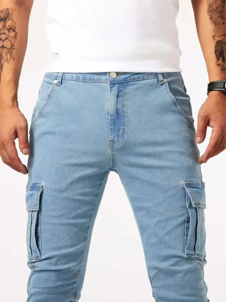 Denim Jeans Cargo Trousers for Men