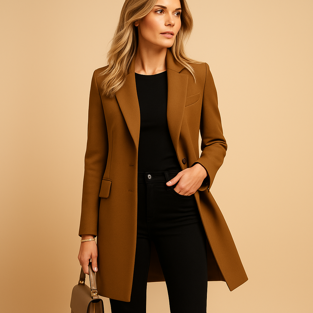 Double-breasted modern trench coat for women | Celeste