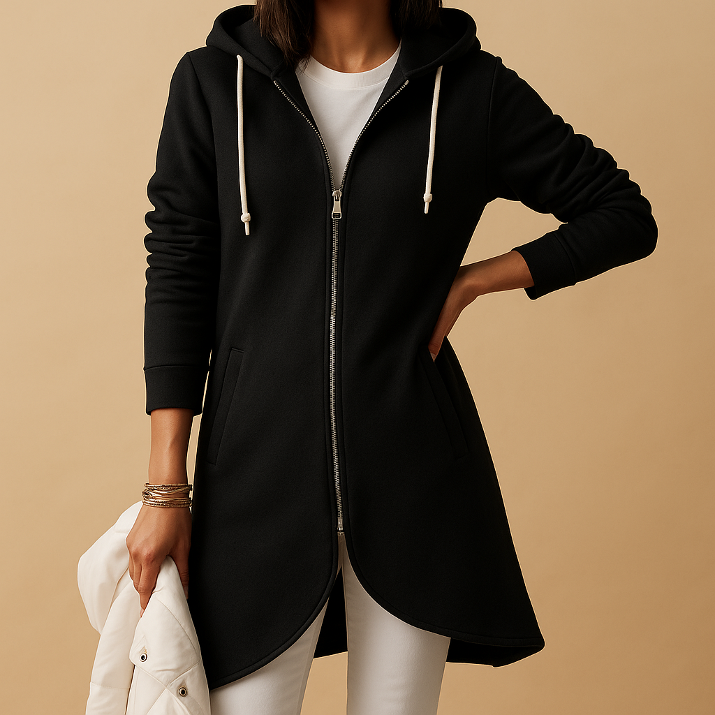 Elegant cotton-blend open-front cardigan for women | Jemma