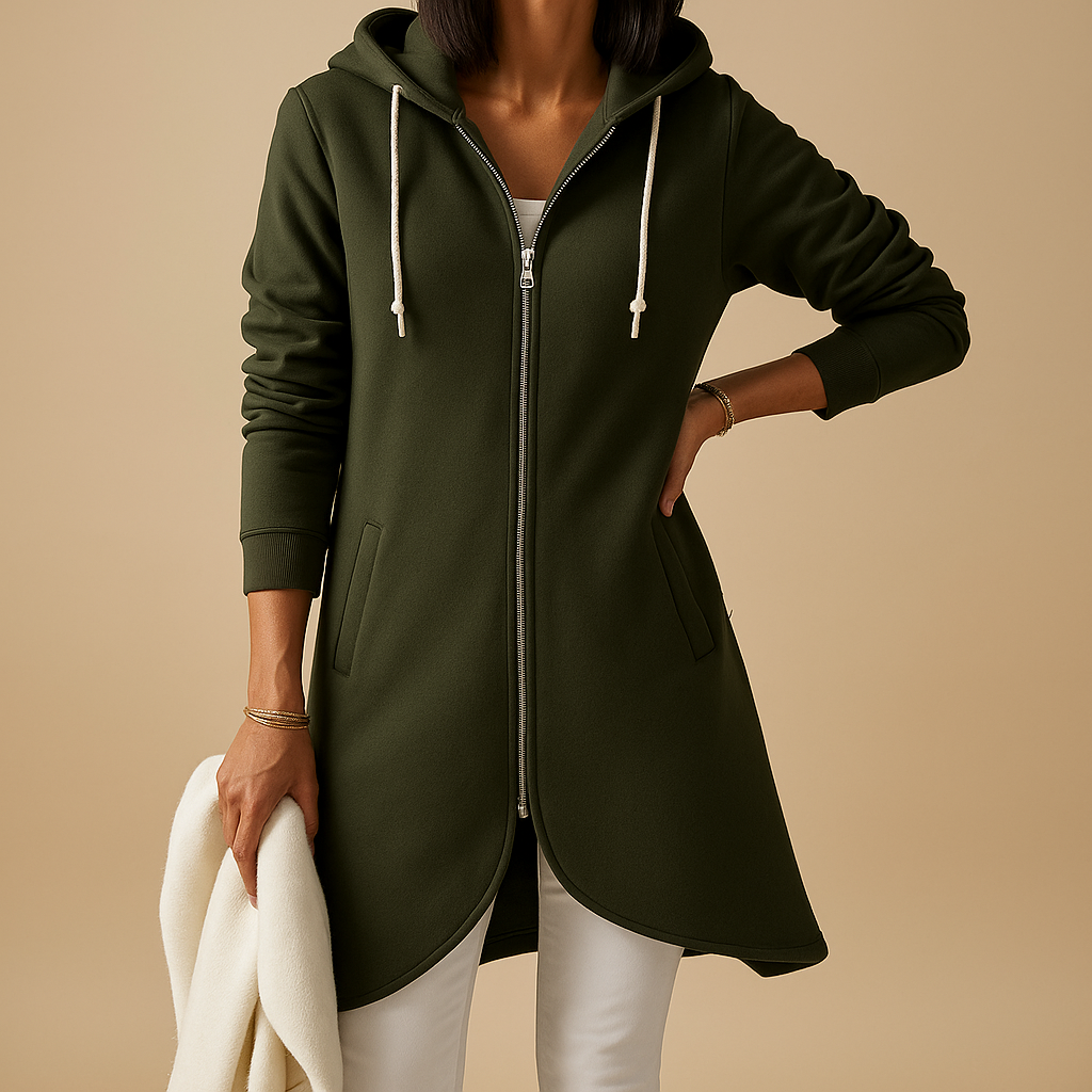 Elegant cotton-blend open-front cardigan for women | Jemma