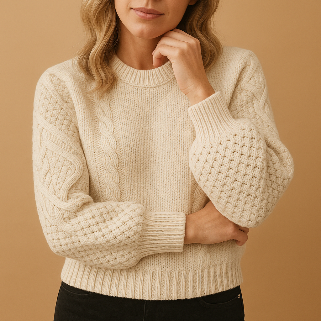 Elegant knit sweater with long sleeves for women | Daissy