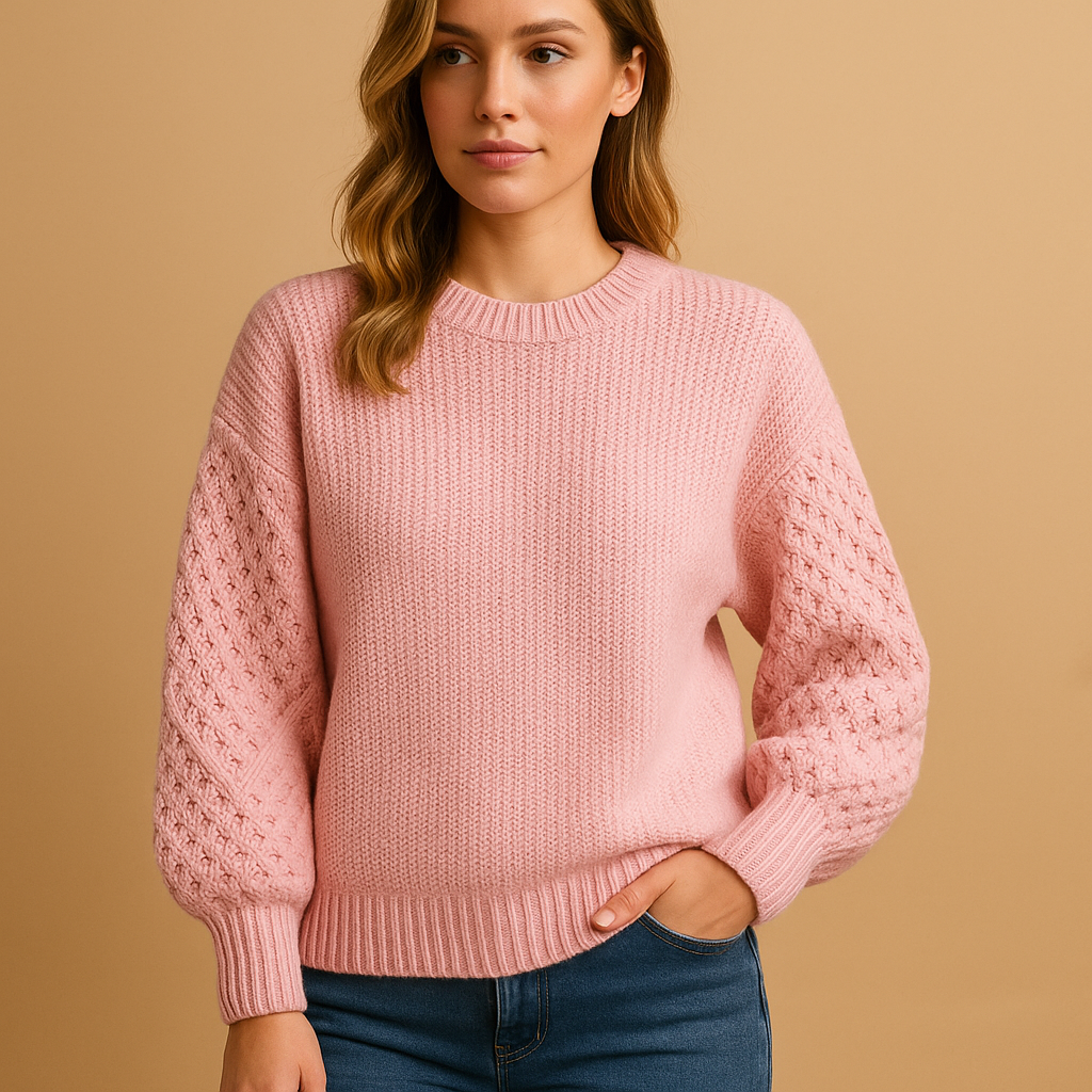 Elegant knit sweater with long sleeves for women | Daissy