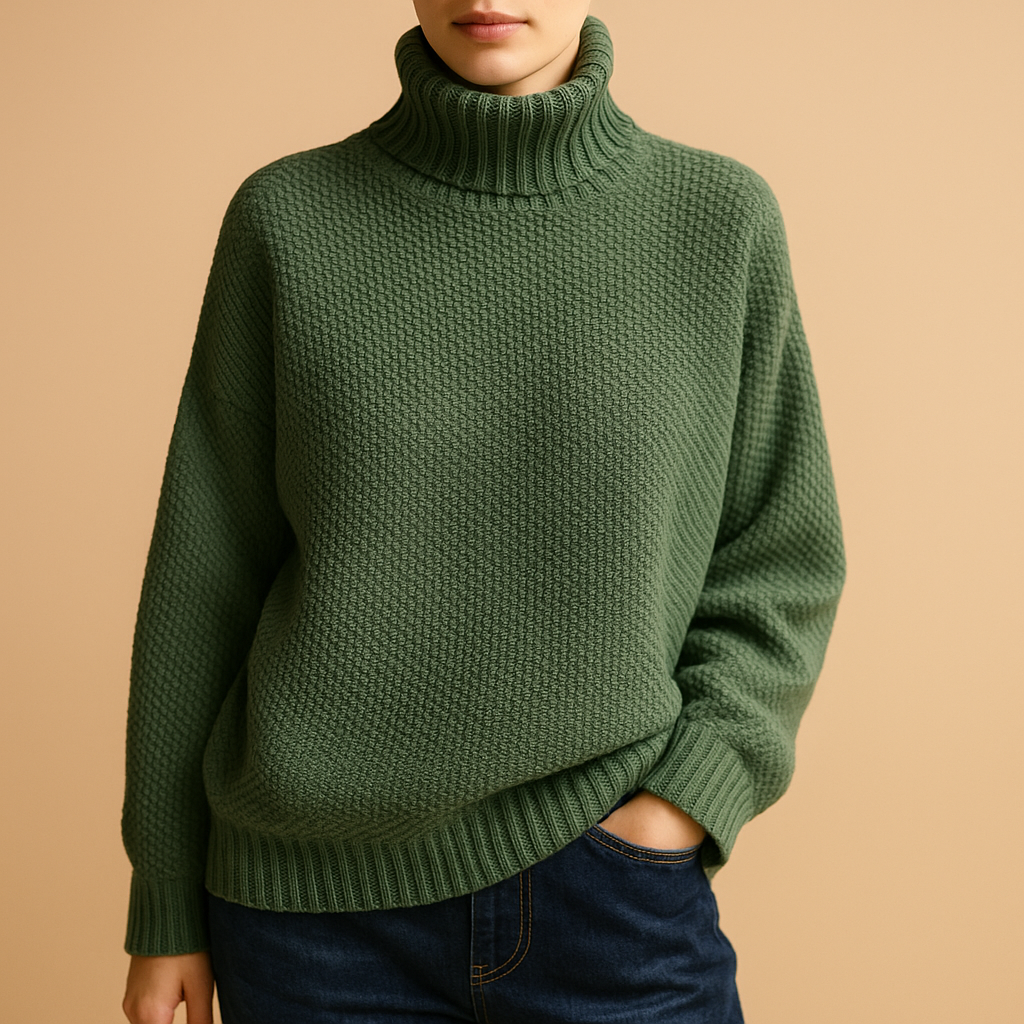 Elegant knitted turtleneck sweater for women | Theodora