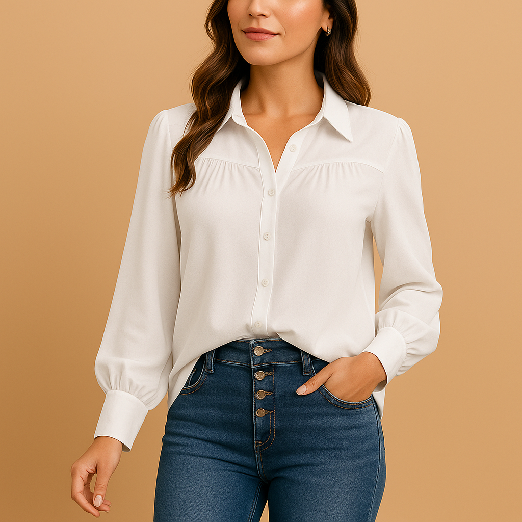 Elegant lantern sleeve blouse for women | Clara