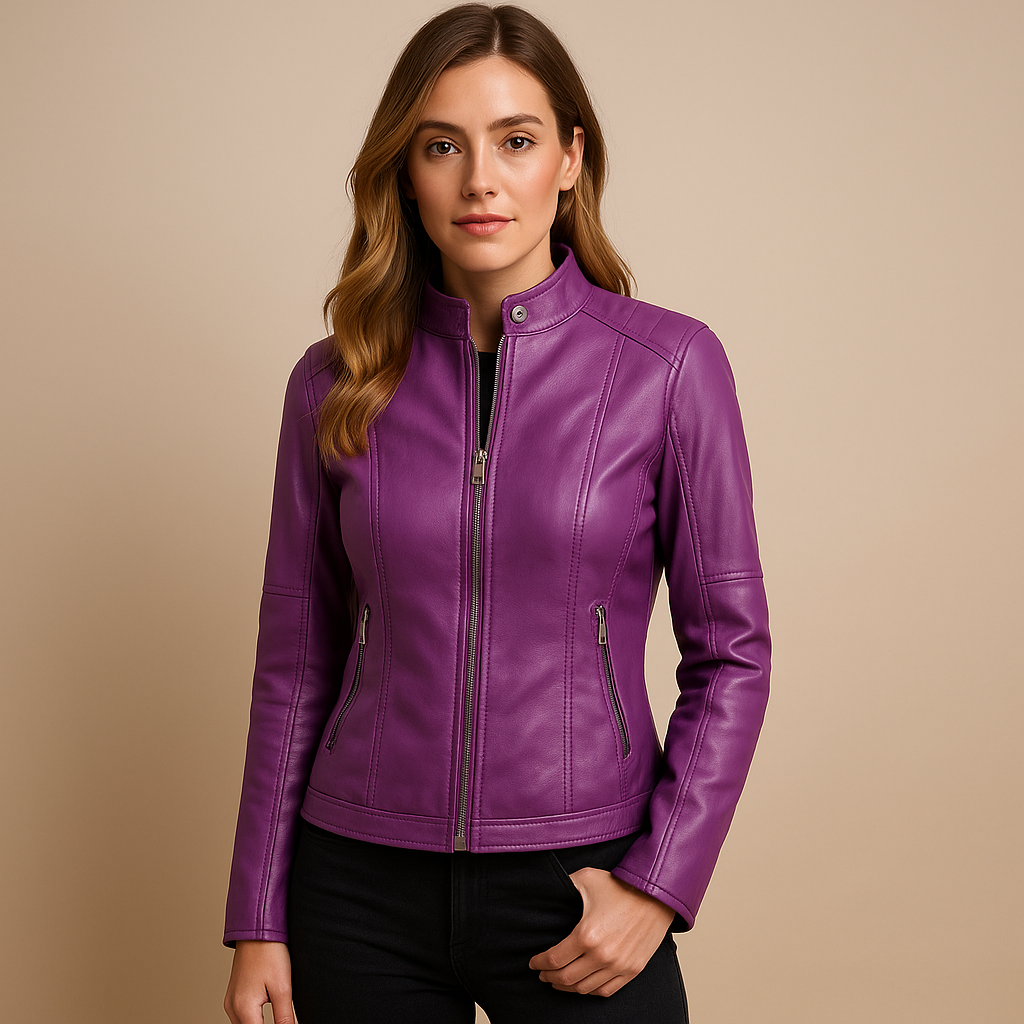 Elegant PU leather jacket for women | Milena