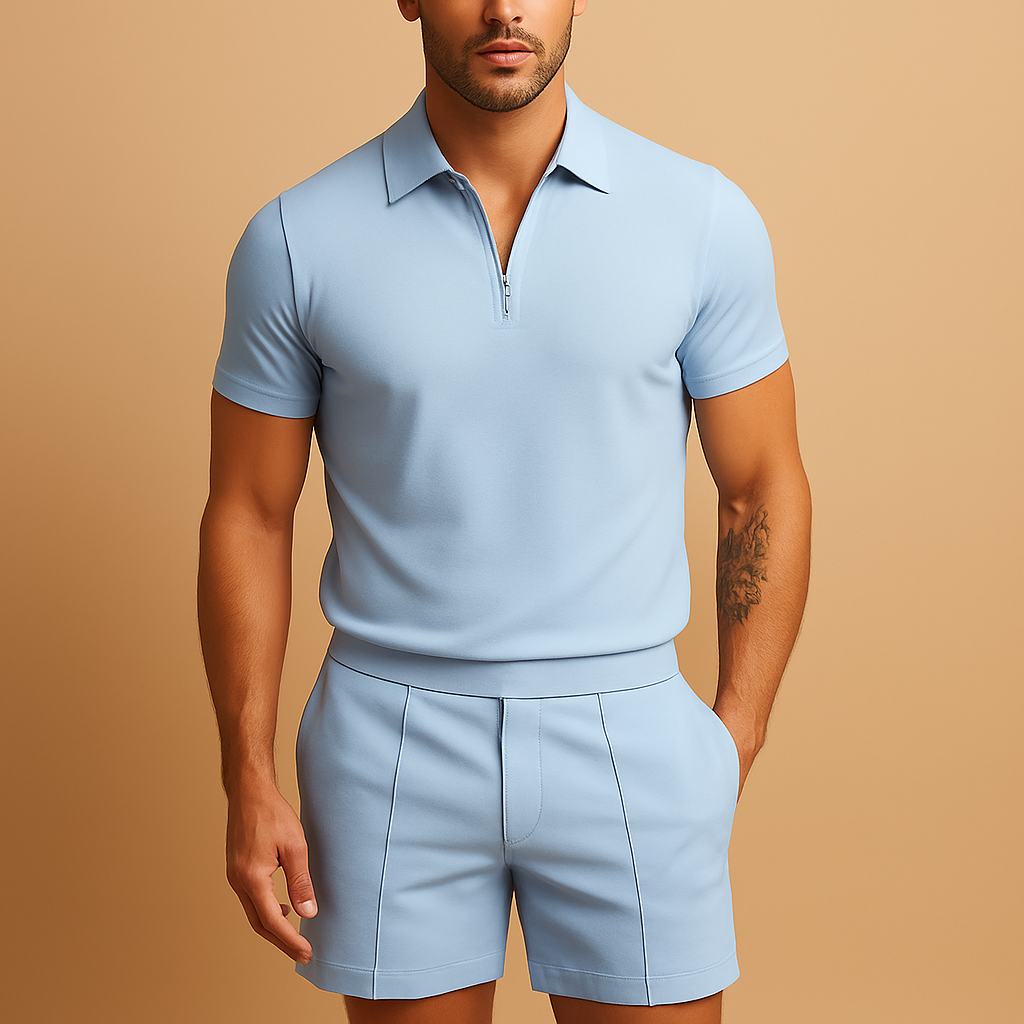 Elegant polo and shorts summer set for men | Julian