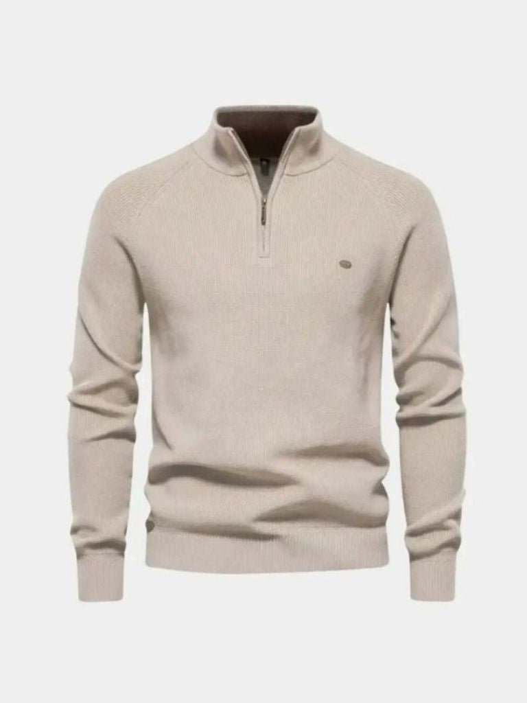 Elegant Quarter Zip Sweater - Cross & Crown