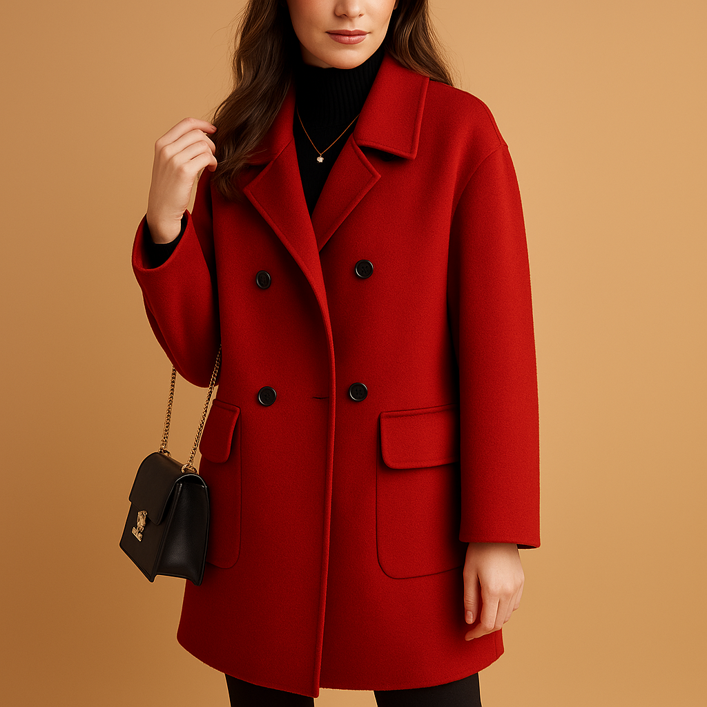 Elegant solid-color overcoat for women | Elise