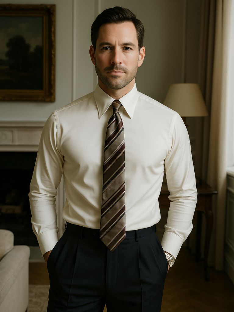 Elegant Spearpoint Collar Shirt for Men