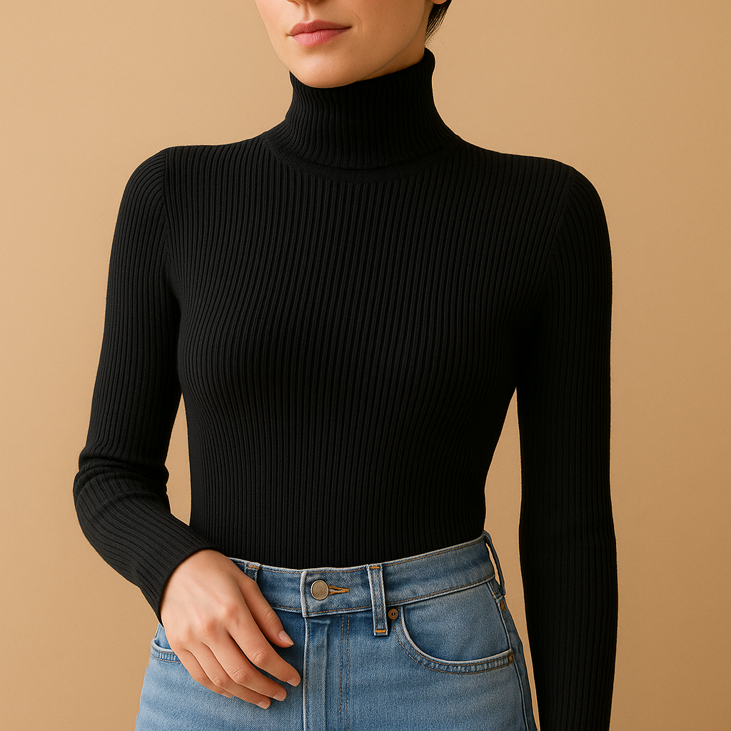 Elegant turtleneck knit sweater for women | Danica
