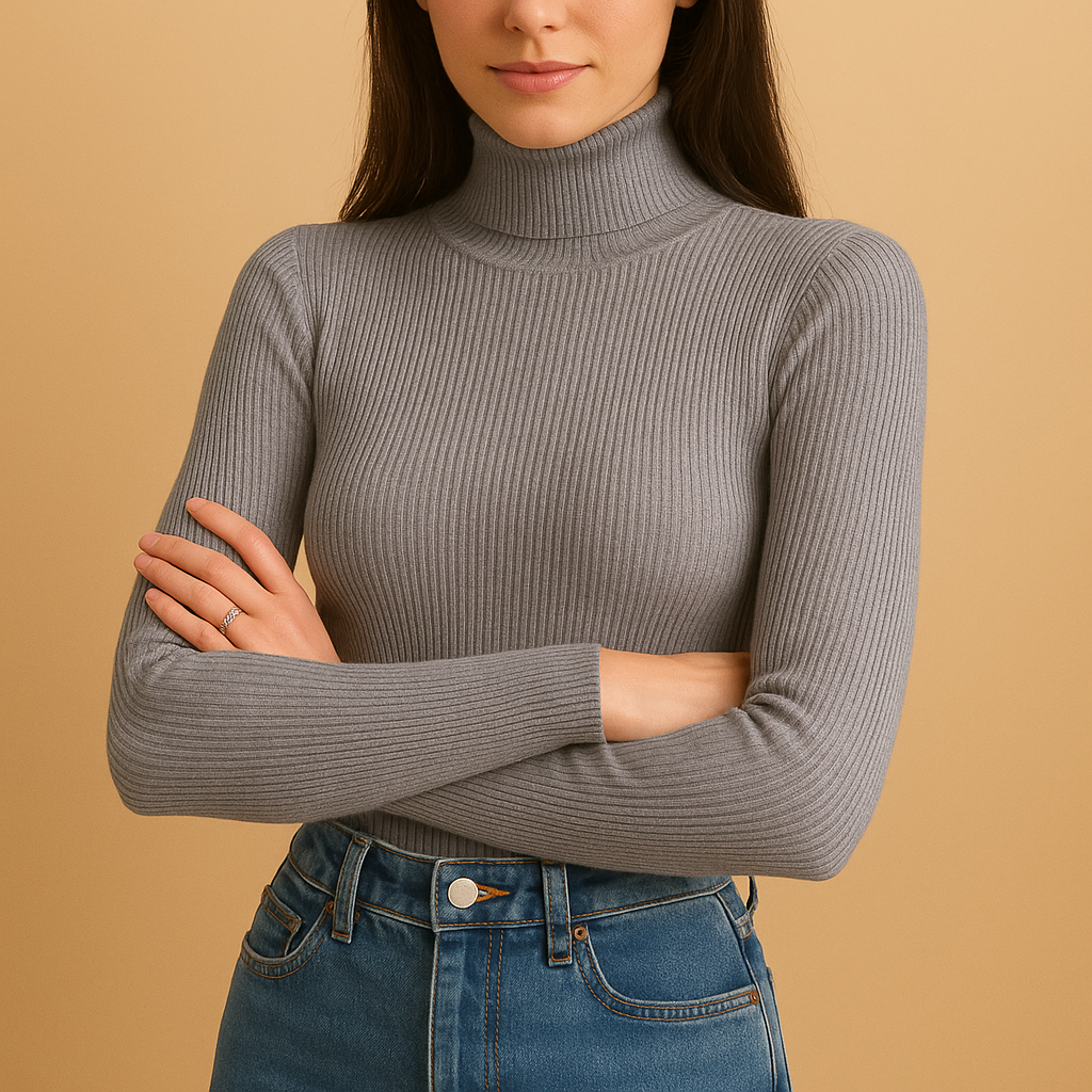 Elegant turtleneck knit sweater for women | Danica