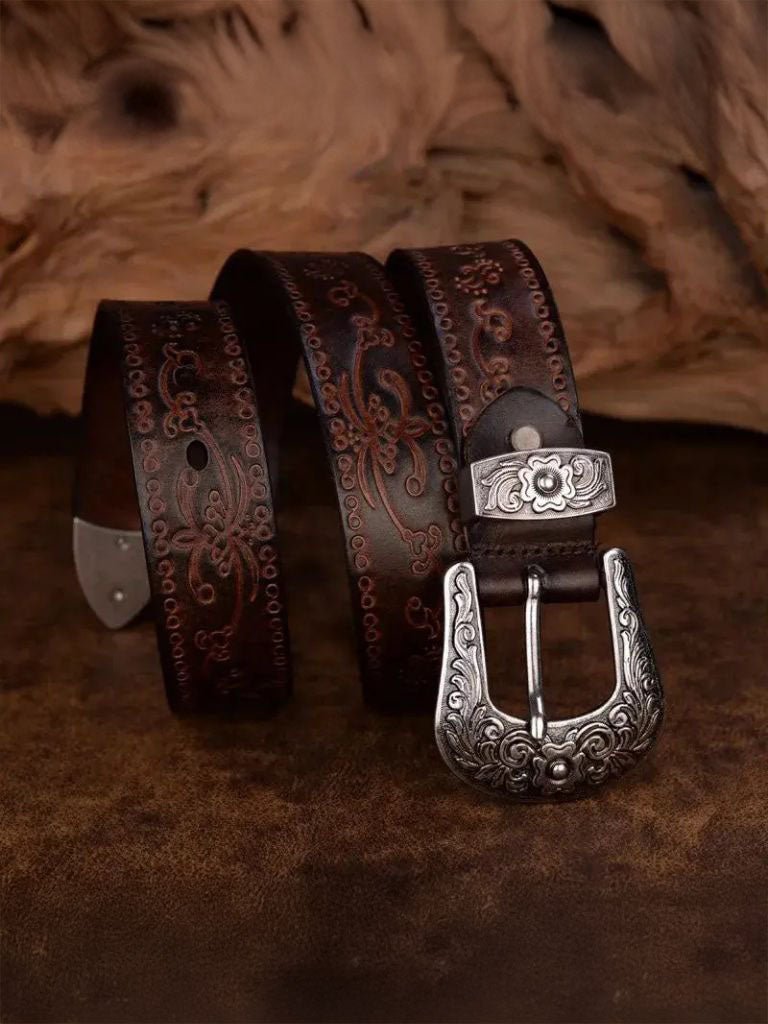 Elegant Western Leather Belt for Men