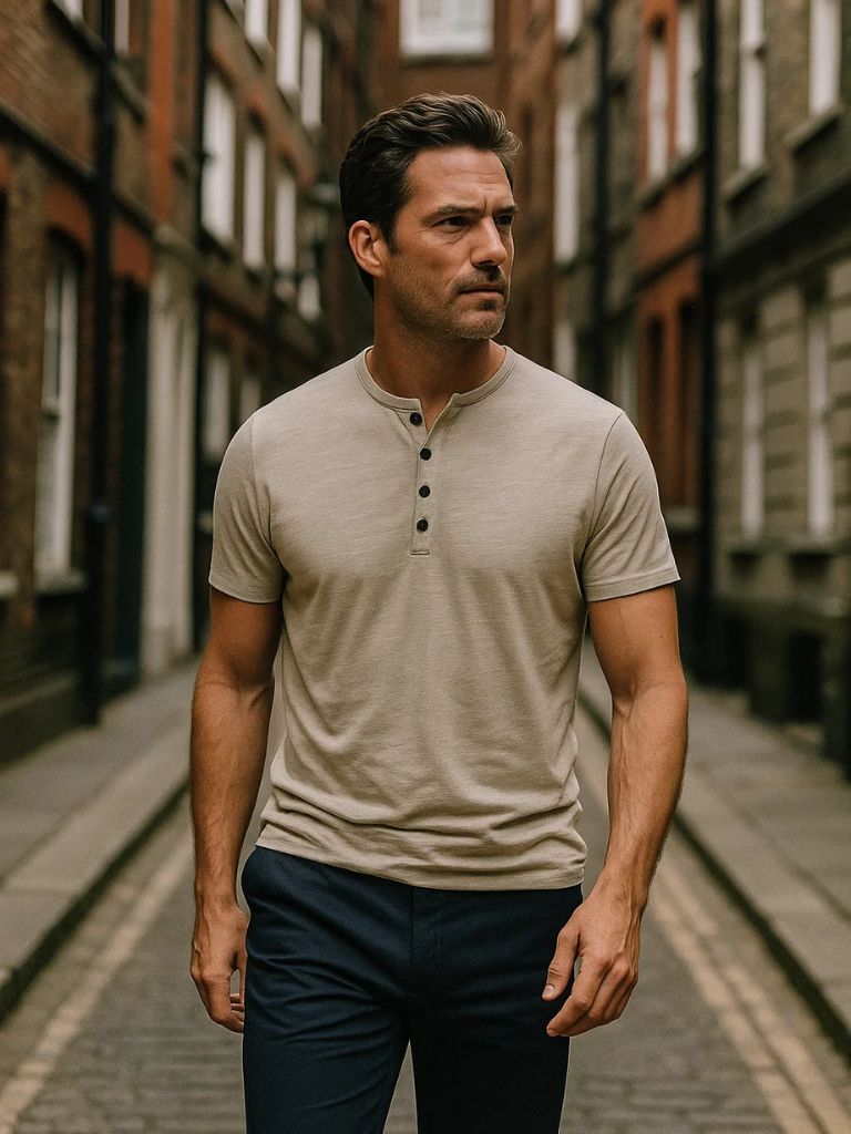 Essential Casual Henley Neck T-Shirt for Men