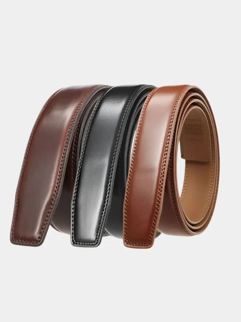 Essential Elegant Leather Belt Without Buckle for Men