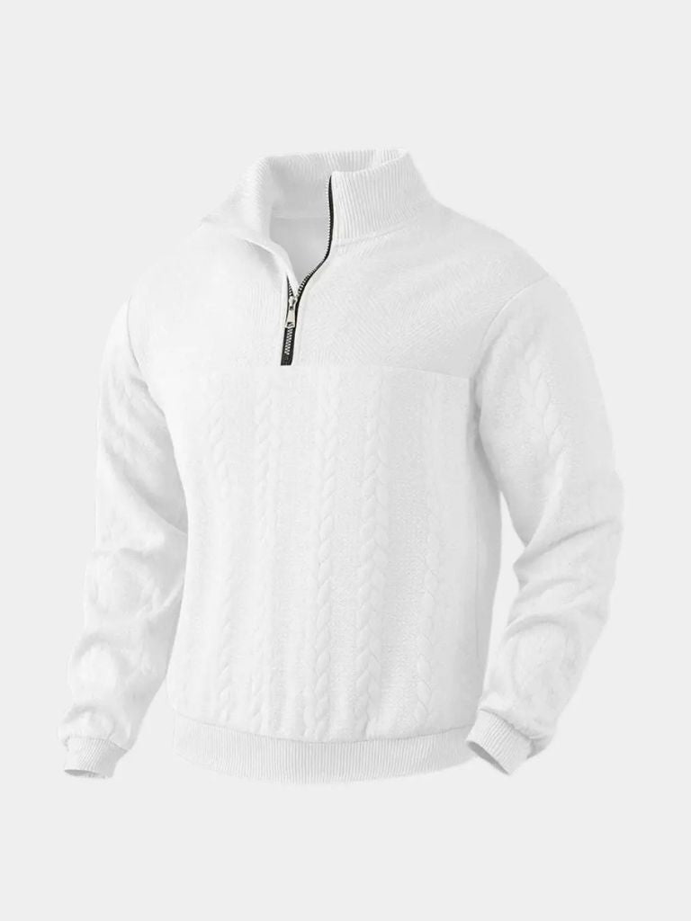 Essential Henley Quarter Zip Pullover for Men