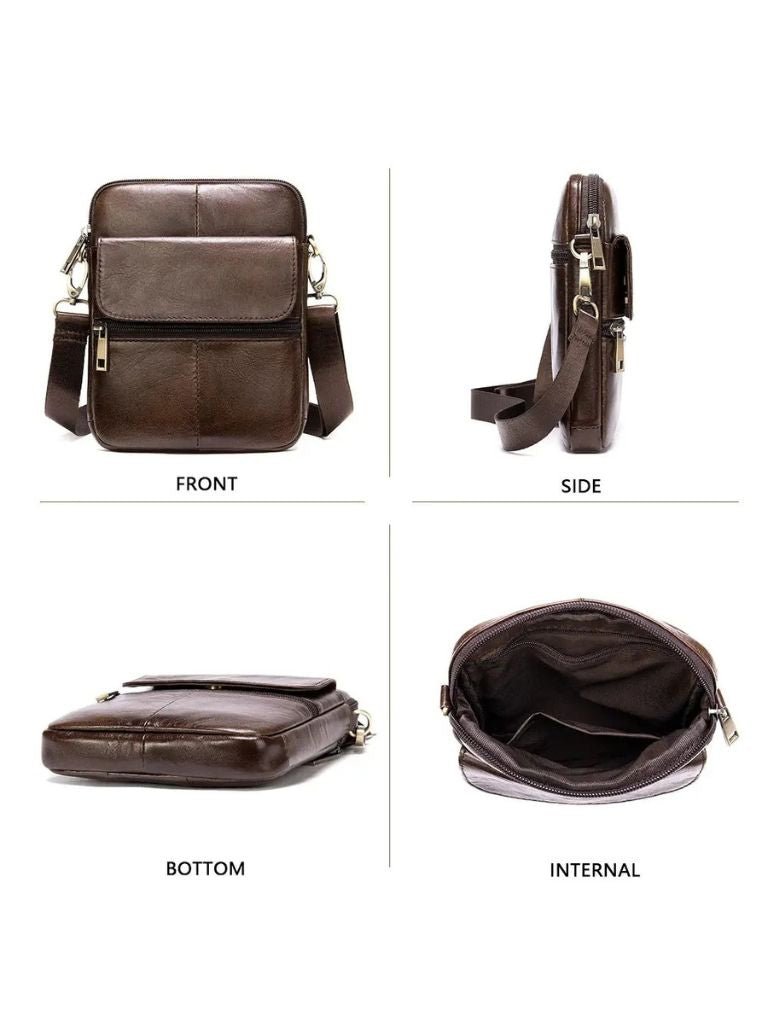 Essential Leather Shoulder Bag for Men