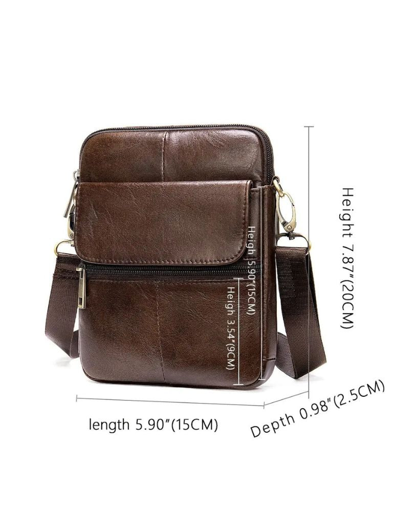 Essential Leather Shoulder Bag for Men