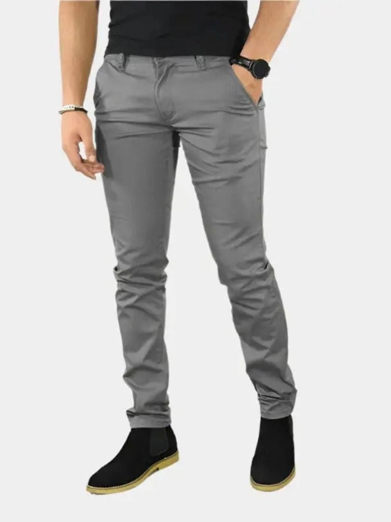 Essential Slim Fit Straight Trousers for Men