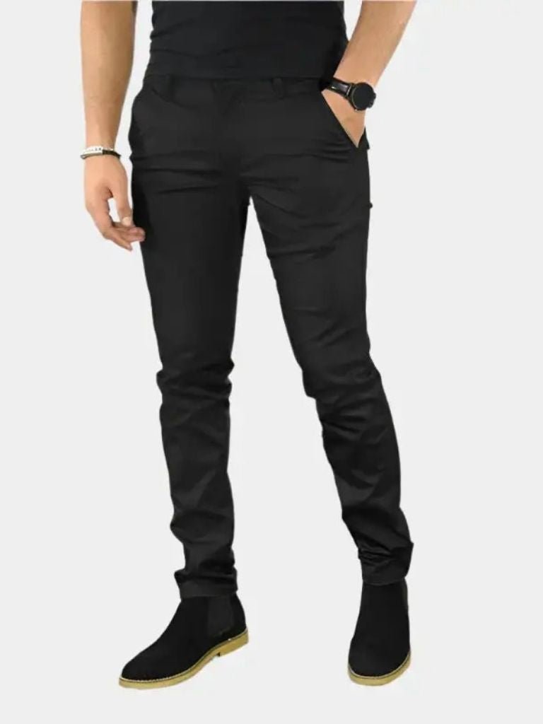 Essential Slim Fit Straight Trousers for Men